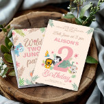 Convites Animais Safari Pastel Segundo Aniversário<br><div class="desc">Celebre um marco especial com este charmoso design de safari! Apresentando animais bonitos como um leão, zebra, elefante e macaco em torno de um grande "2" em tons pastéis macios, este convite é perfeito para uma segunda festa de aniversário. Personalize-o com o nome, a idade e os detalhes do evento...</div>