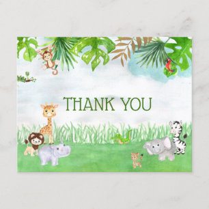 Convites Animais Safari Selvagens De Cores De Água Agradec