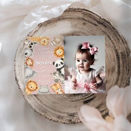 Convites Animais Safari Selvagens Selvagens Tropicais Rosa