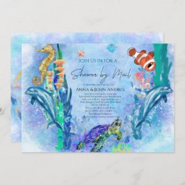 Convites Animais Selvagens Chás de fraldas Marítimos Por Co