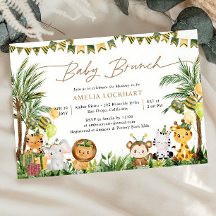 Convites Animais Selvagens Cutes Safari Baby Brunch
