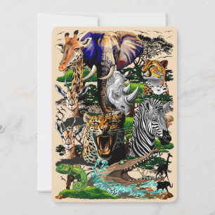 Convites Animais Selvagens da savana africana