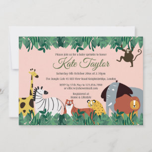 Convites Animais Selvagens da Selva Baby Sprinkle / Chá de