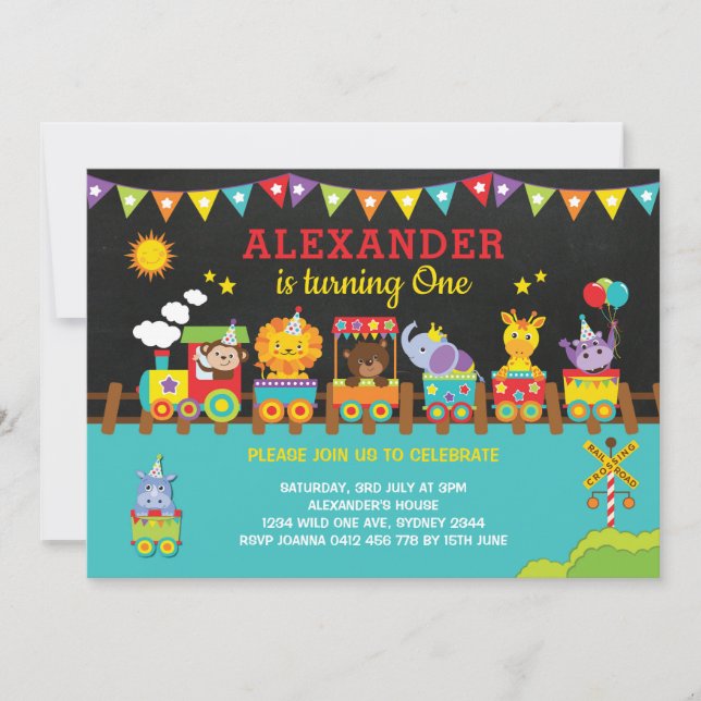 Convites Animais selvagens de safari de selva no primeiro (Frente)