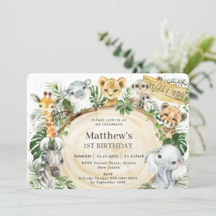 Convites Animais Selvagens Madeira Floresta Selvagem Um pri