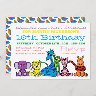 Convites Animais Selvagens Safari, Festa de aniversário de
