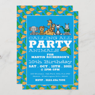 Convites Animais Selvagens Safari, Festa de aniversário inf