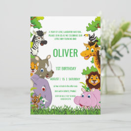 Convites Animais Selvagens Um Jardim tropical safari Para c