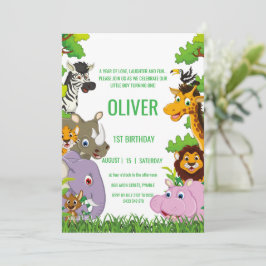 Convites Animais Selvagens Um Safari de selva verde para cr