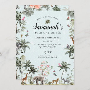 Convites Animais Tropicais da Selva   Rapariga Selvagem Um 