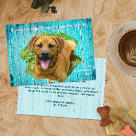 Convites Animal Shelter Thank You Photo Template Wood Card