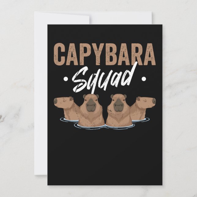 Convites Animal Squad Rodent Capybara (Frente)