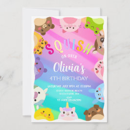 Convites Animals Squish Girl Birthday party