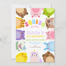 Convites Animals Squish On Over rainbow  Birthday party