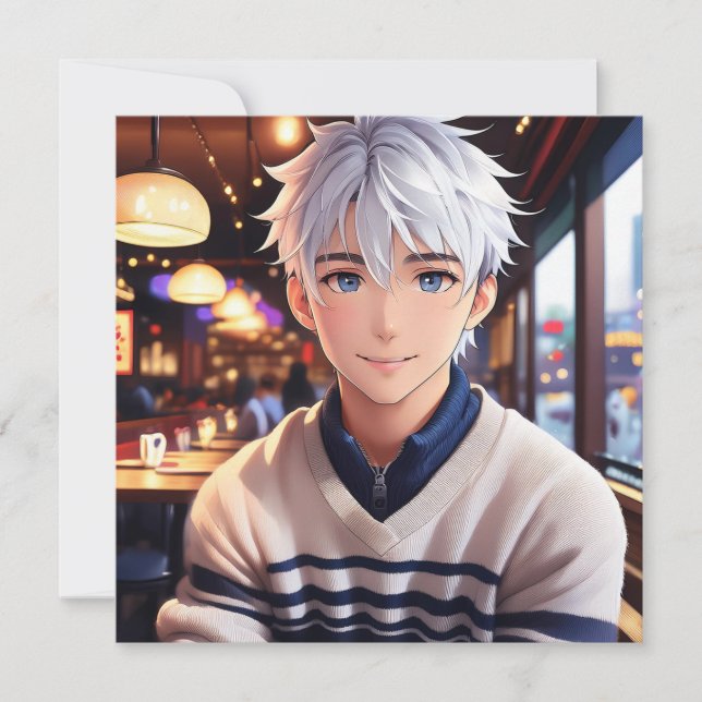 Convites Anime bonito para a Festa de aniversário dos amant (Frente)