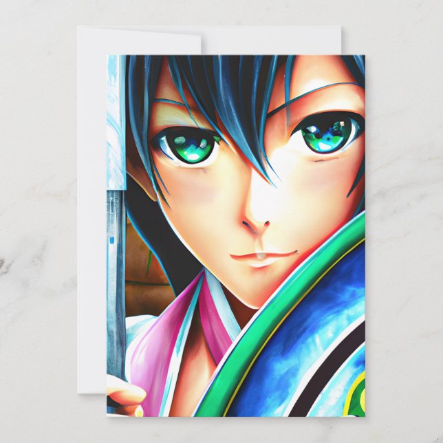 Convites Anime o estilo clássico japonês (Frente)