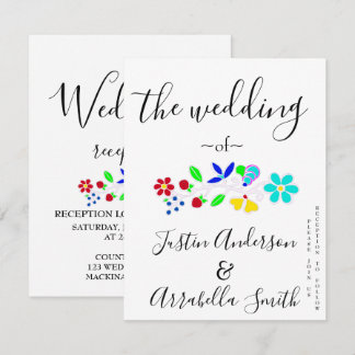 Convites Anishinaabe Floral Strawberry Wedding Invitation
