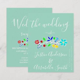 Convites Anishinaabe Floral Strawberry Wedding Invitation