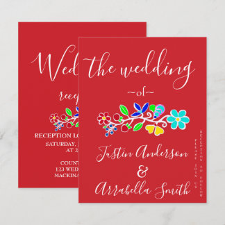 Convites Anishinaabe Floral Strawberry Wedding Invitation