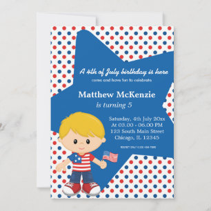Convites aniversariante do dia 4 de julho