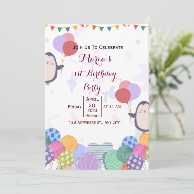 Convites Aniversário (Em pé/Frente)