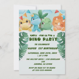Convites Aniversário 1º Personalizado Dinossauro
