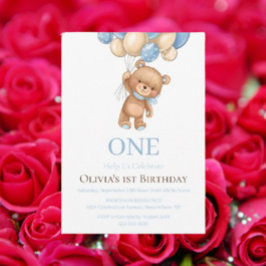 Convites Aniversário 11rua Urso-Urso-Balão