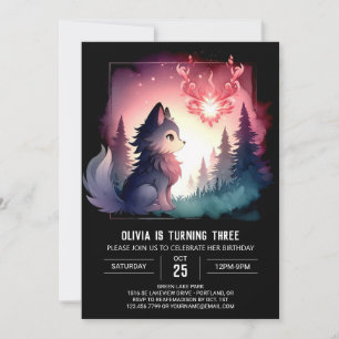 Convites Aniversário Adorável do Wolf Watercolor