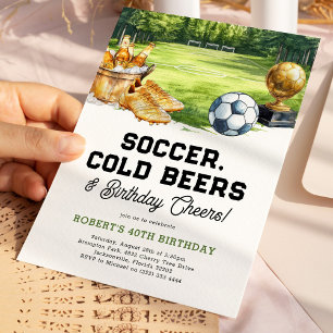 Convites Aniversário Adulto de Futebol, Cervejas e Aplausos