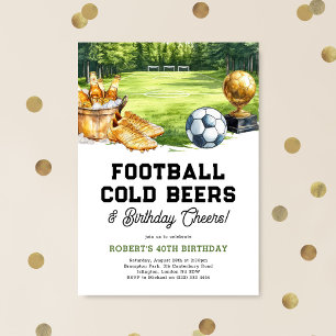 Convites Aniversário Adulto de Futebol, Cervejas e Aplausos