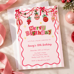 Convites Aniversário Alegre Natal Rosa Caprichoso