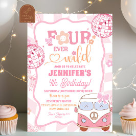 Convites Aniversário Alucinante Fourever Van Retro Pastel