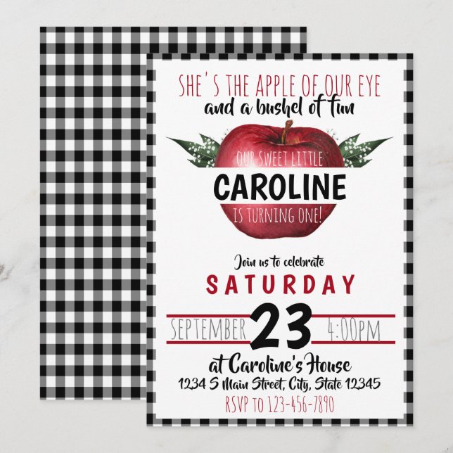 Convites Aniversário Apple (Frente/Verso)