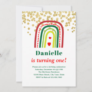 Convites Aniversário Arco-íris de Natal
