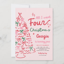 Convites Aniversário Árvore de Natal 4º Laço Coquete