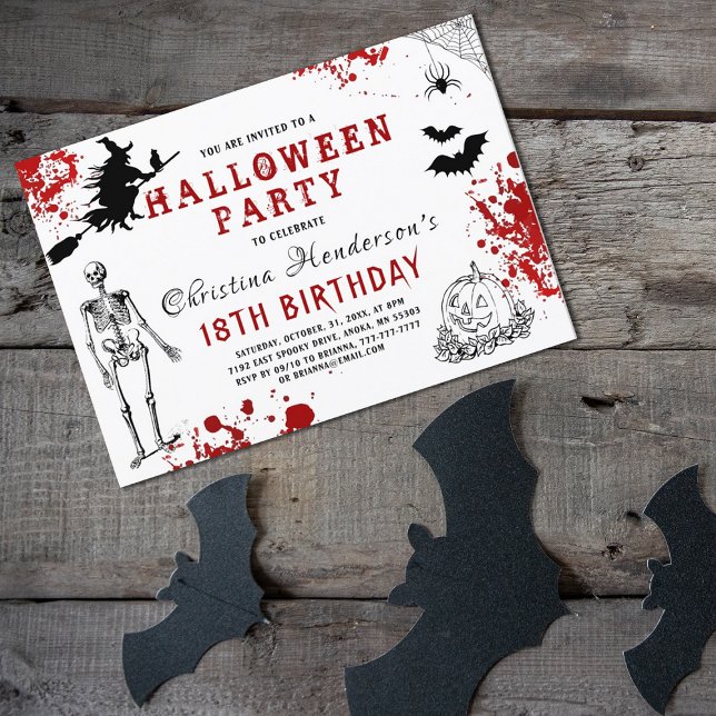 Convites Aniversário Assustador de Halloween (Criador carregado)