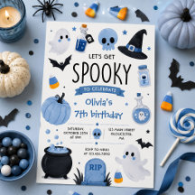 Aniversário Assustador de Halloween Azul