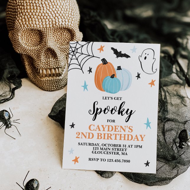 Convites Aniversário Assustador de Halloween com Abóboras A (Criador carregado)