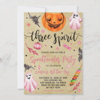 Aniversário Assustador de Halloween de Três Espíri