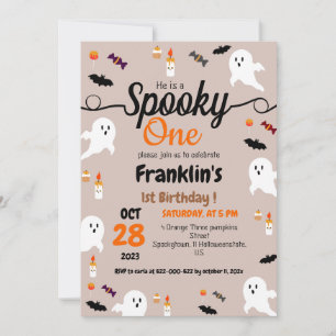 Convites Aniversário Assustador de Um Ano Fantasma Hallowee