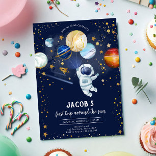 Convites Aniversário Astronauta Planeta Galáxia Espaço Side