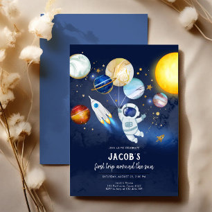 Convites Aniversário Astronauta Planeta Galáxia Espaço Side