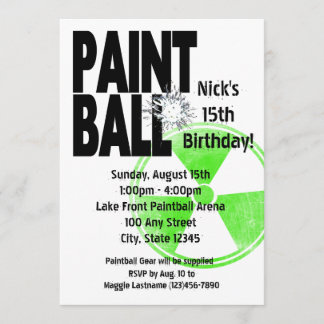 Convites Aniversário Ativo do Rádio Paintball
