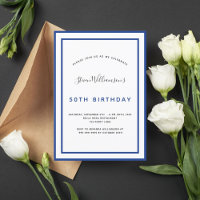 Aniversário azul marinho branco minimalista homens