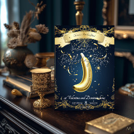 Convites Aniversário Banana Dourada | Luxo Divertido