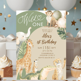 Convites Aniversário Boho Greenery Safari Wild One