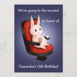 Convites aniversário bonito do coelho no cinema