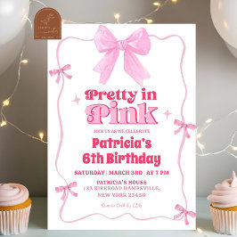 Convites Aniversário Bonito em Rosa
