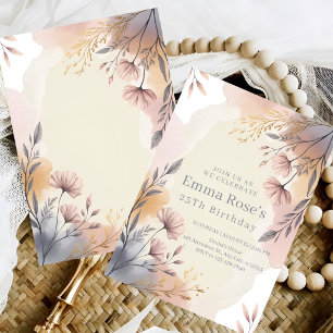Convites Aniversário Botânico Blush