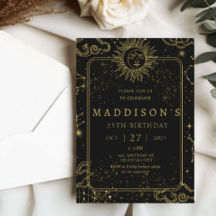 Convites Aniversário Celestial Mystical Starry Night